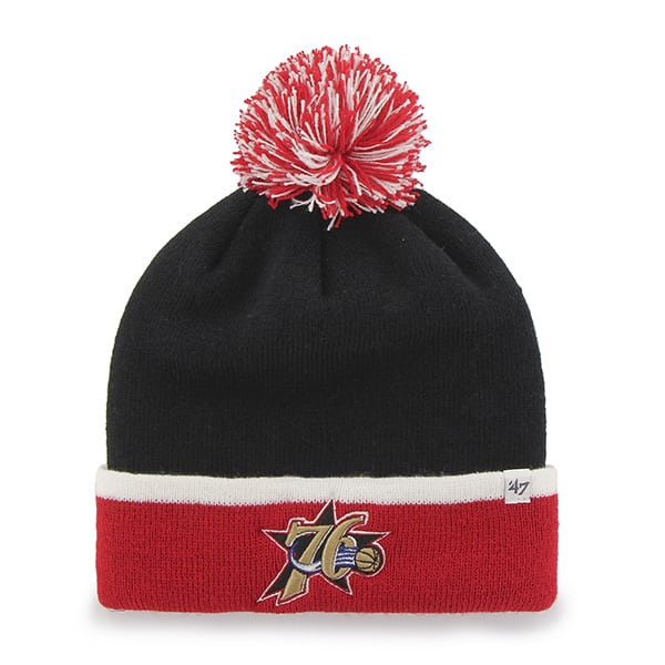 Philadelphia 76ers Baraka Two Tone Cuff Knit Black 47 Brand Hat