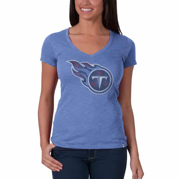 Tennessee Titans V-Neck Shirt Scrum T-Shirt Womens Periwinkle 47 Brand