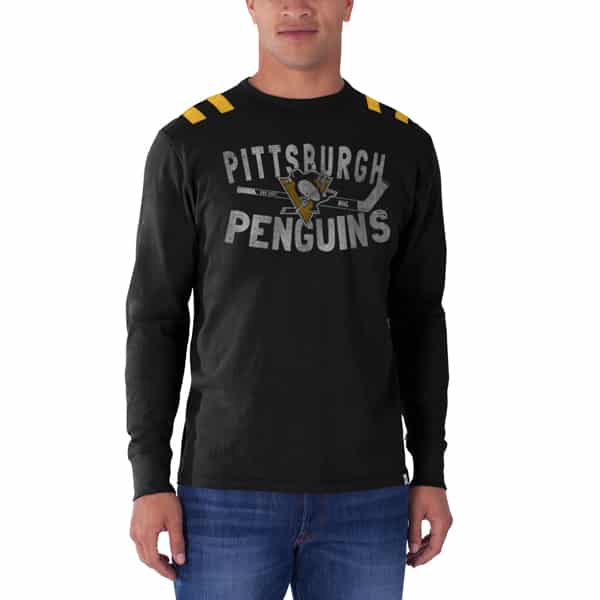 Pittsburgh Penguins Bruiser Long Sleeve T-Shirt Mens Jet Black 47 Brand