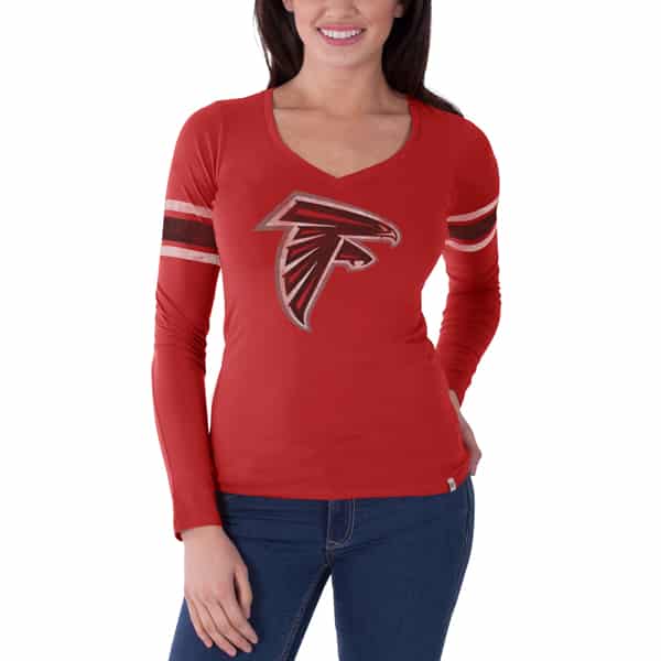 Atlanta Falcons Homerun Long Sleeve T-Shirt Womens Rebound Red 47 Brand