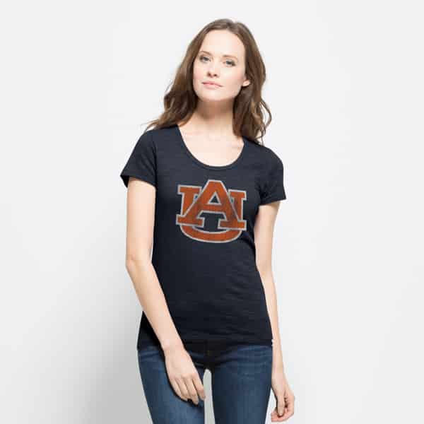 Auburn Tigers Scrum Scoop T-Shirt Womens Fall Navy 47 Brand