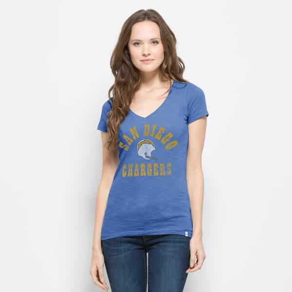 San Diego Chargers Mvp V-Neck Shirt Scrum Womens Blue Raz 47 Brand