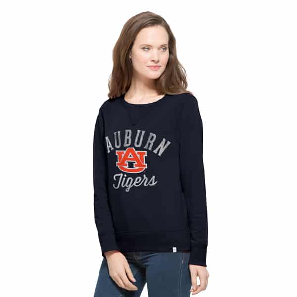 Auburn Tigers Cross-Check Crew Womens Shirt Fall Navy 47 Brand