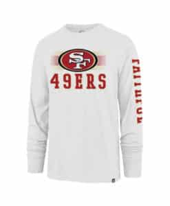 San Francisco 49ers Men's 47 Brand White Wash Long Sleeve T-Shirt Tee
