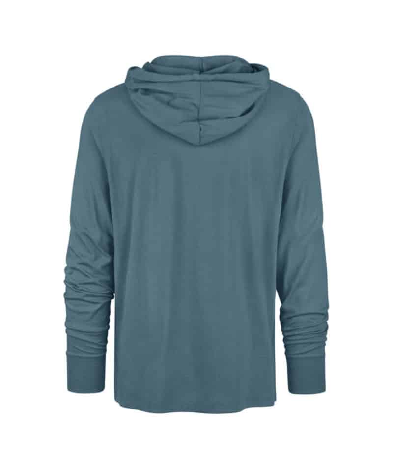 Miami Dolphins Men's 47 Brand Teal Franklin Long Sleeve Pullover Hoodie Tee - Image 2