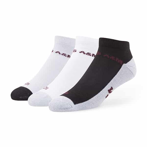 Texas A&M Aggies Rush Motion Low Cut Socks 3 Pack Tonal 47 Brand