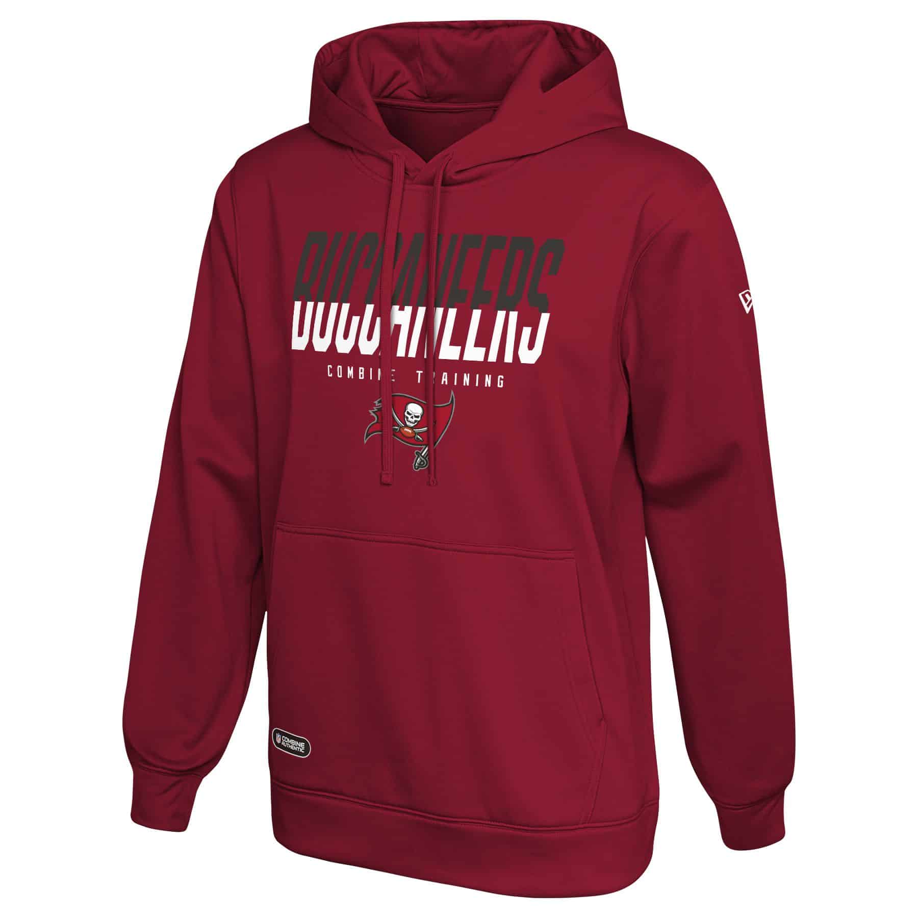 Tampa Bay Buccaneers Men's New Era Red Big Stage Pullover Hoodie