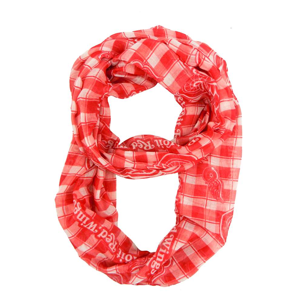 Red Wings Plaid Infinity Scarf