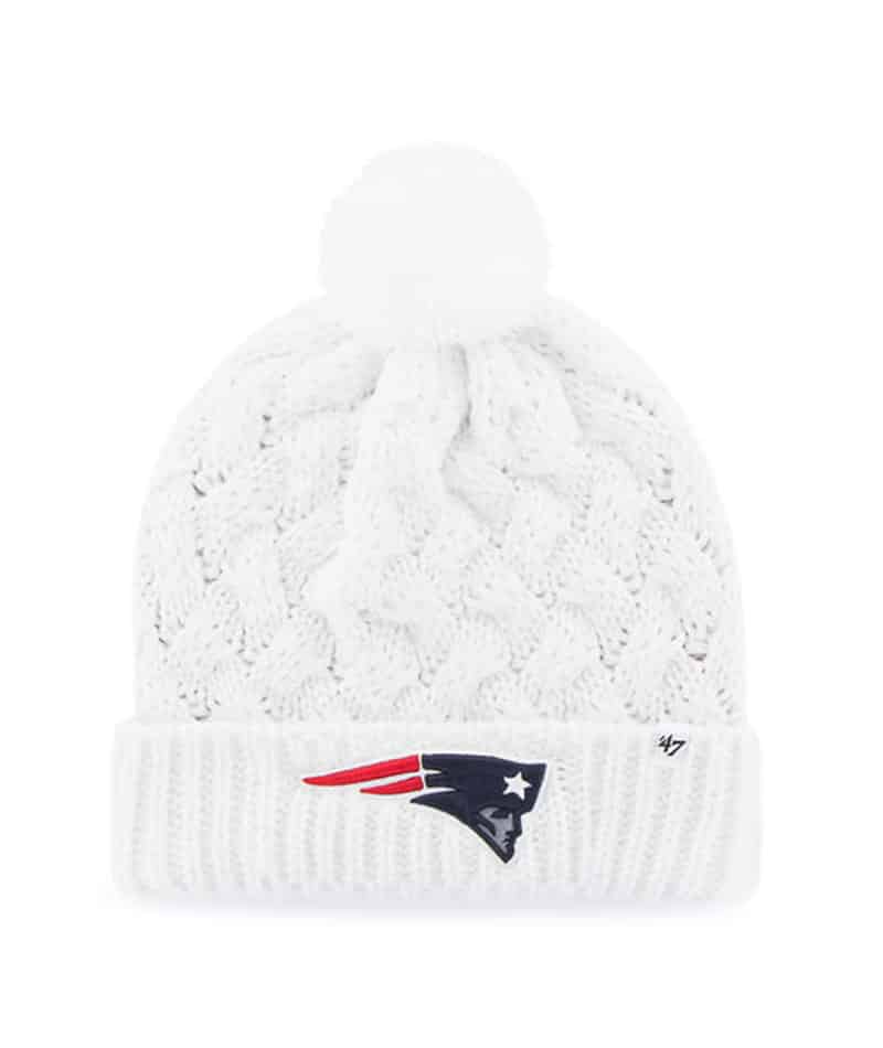 New England Patriots Women's 47 Brand White Fiona Cuff Knit Hat