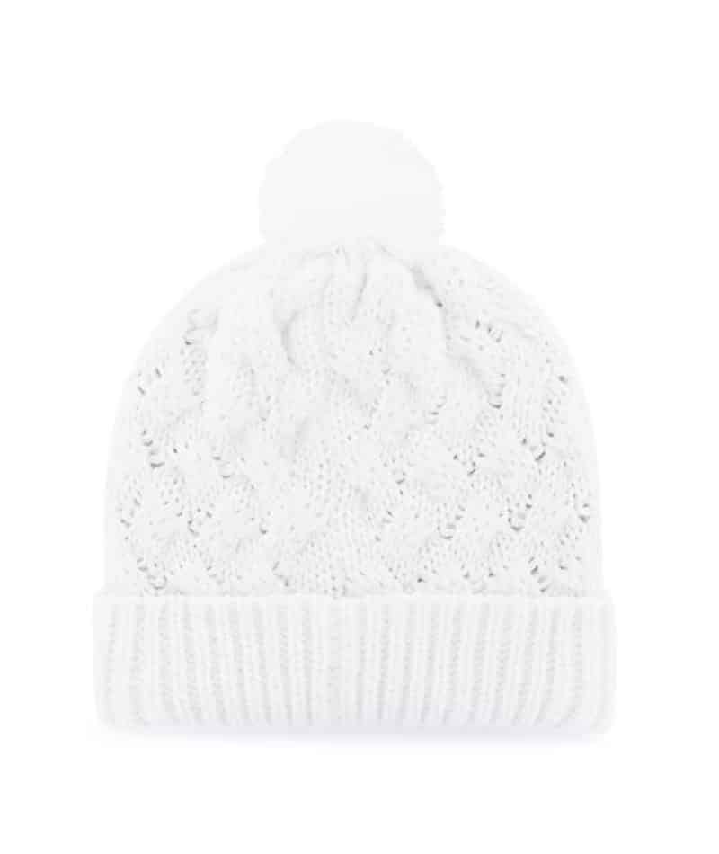 New England Patriots Women's 47 Brand White Fiona Cuff Knit Hat - Image 2