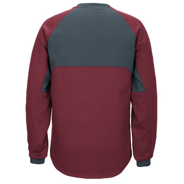 Men's Adidas Fielder's Choice Burgundy Long Sleeve Fleece Crew Pullover - Image 2