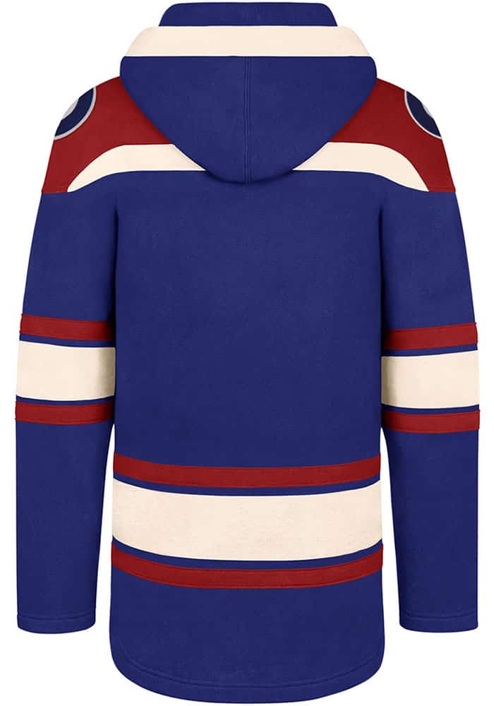 Chicago Cubs Men's 47 Brand Royal Blue Pullover Jersey Hoodie - Image 2