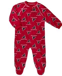 Atlanta Falcons Baby Red Raglan Zip Up Sleeper Coverall