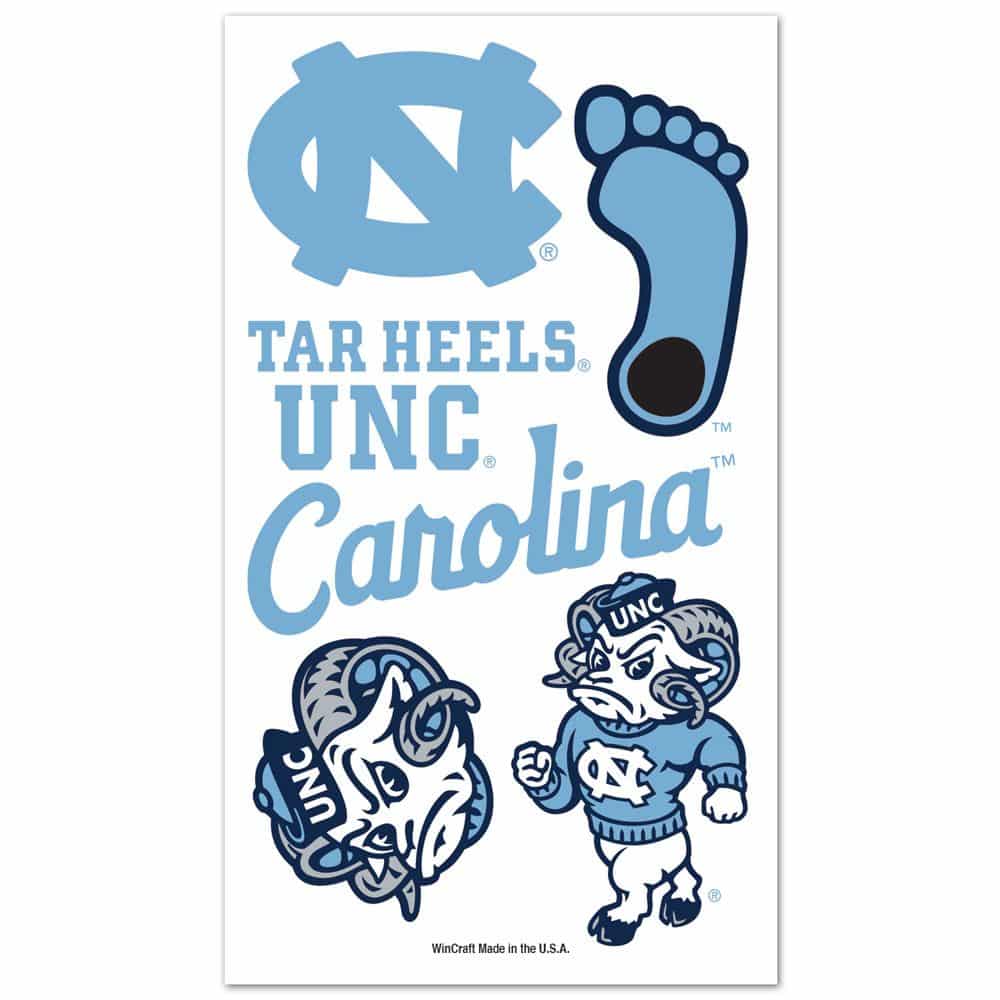 North Carolina Tar Heels Temporary Tattoos