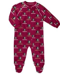 Florida State Seminoles Baby Garnet Raglan Zip Up Sleeper Coverall