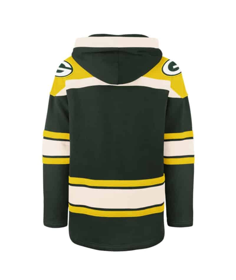 Green Bay Packers Men's 47 Brand Dark Green Pullover Jersey Hoodie - Image 2