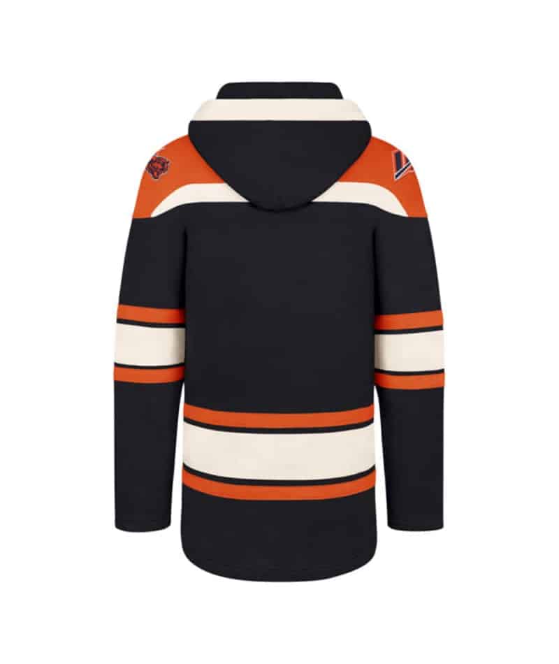 Chicago Bears Men's 47 Brand Navy Pullover Jersey Hoodie - Image 2
