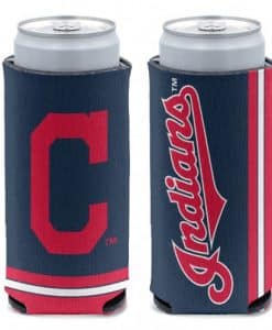 Cleveland Indians 12 oz Navy Slim Can Koozie Holder