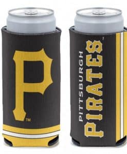 Pittsburgh Pirates 12 oz Black Slim Can Koozie Holder