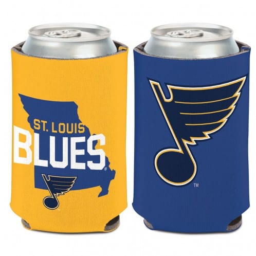 St Louis Blues 12 oz Blue Yellow Missouri Can Koozie Holder