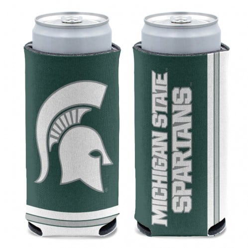 Michigan State Spartans 12 oz Green Slim Can Koozie Holder