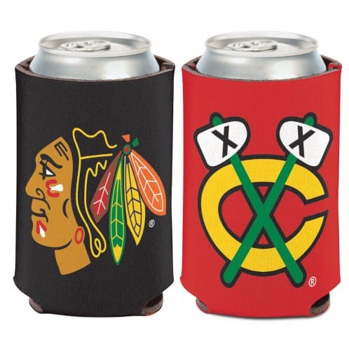 Chicago Blackhawks 12 oz Black Red Can Koozie Holder