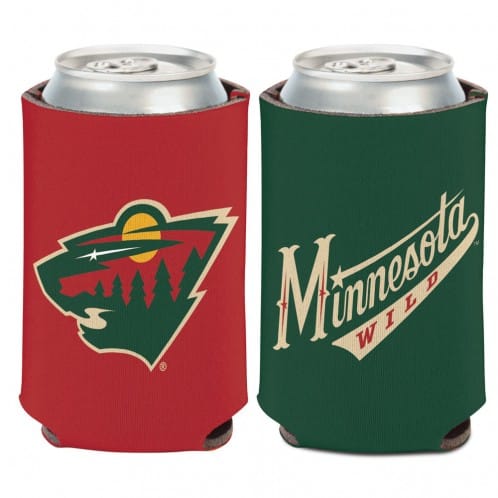 Minnesota Wild 12 oz Green Red Can Koozie Holder