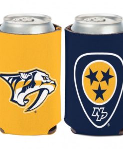 Nashville Predators 12 oz Blue Yellow Can Koozie Holder