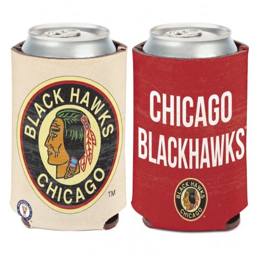 Chicago Blackhawks 12 oz Red White Vintage Can Koozie Holder