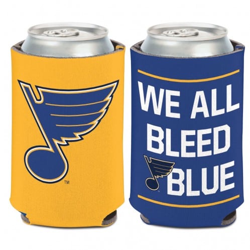 St. Louis Blues 12 oz Blue Yellow Slogan Can Koozie Holder