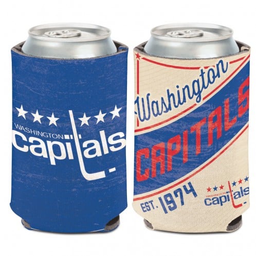 Washington Capitals 12 oz Blue White Vintage Can Koozie Holder