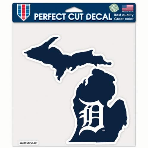 Detroit Tigers State Perfect Cut Decal 8" x 8"