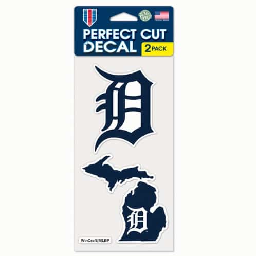 Detroit Tigers MLB Set of 2 Die Cut State Decals