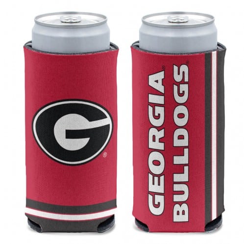 Georgia Bulldogs 12 oz Red Slim Can Koozie Holder