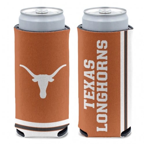 Texas Longhorns 12 oz Brown Slim Can Koozie Holder