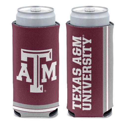 Texas A&M Aggies 12 oz Maroon Slim Can Koozie Holder