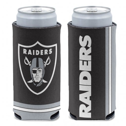 Las Vegas Raiders 12 oz Black Slim Can Koozie Holder