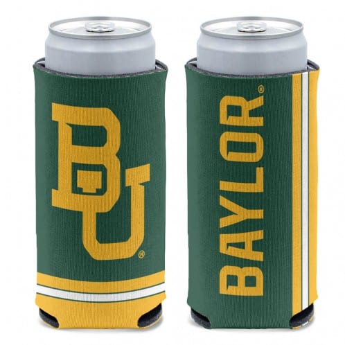 Baylor Bears 12 oz Green Slim Can Koozie Holder