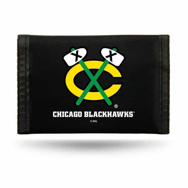 Chicago Blackhawks Black Nylon Trifold Wallet