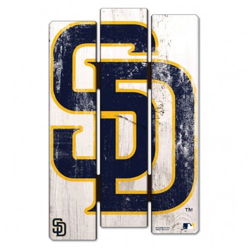 San Diego Padres Blue Gold Wood Fence Sign
