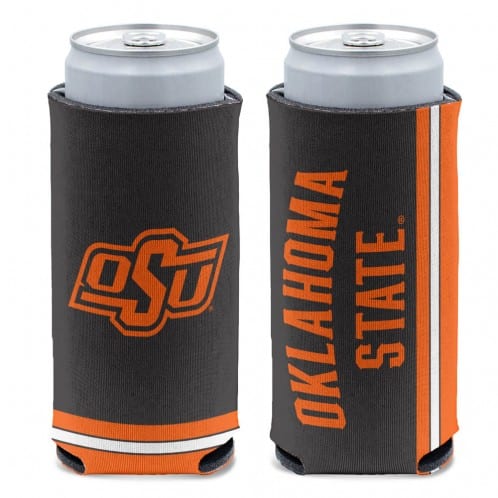 Oklahoma State Cowboys 12 oz Black Slim Can Koozie Holder