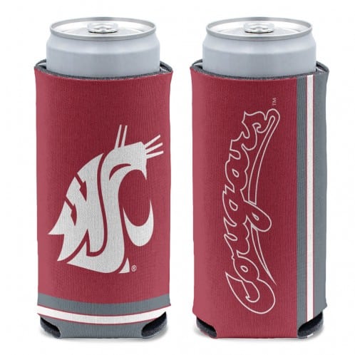 Washington State Cougars 12 oz Maroon Slim Can Koozie Holder