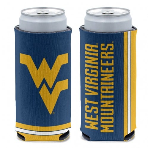 West Virginia Mountaineers 12 oz Navy Slim Can Koozie Holder
