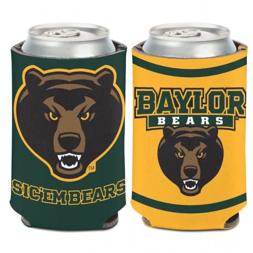 Baylor Bears 12 oz Green Yellow Can Koozie Holder