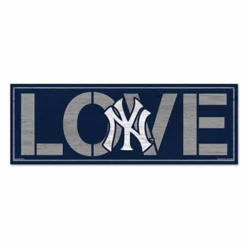 New York Yankees Navy Love 8" x 23" Wood Sign