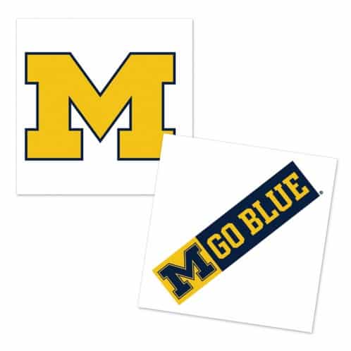Michigan Wolverines 4 Pack Temporary Tattoos