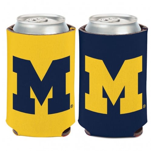 Michigan Wolverines 12 oz Logo Maize Blue Can Koozie Holder