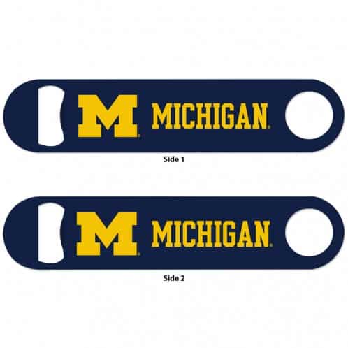 Michigan Wolverines Blue Metal Bottle Opener 2-Sided