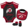 Utah Utes Baby Black 3 Piece Creeper Set - Image 6