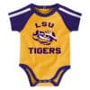 LSU Tigers Baby Gold Purple 3 Piece Creeper Set - Image 5